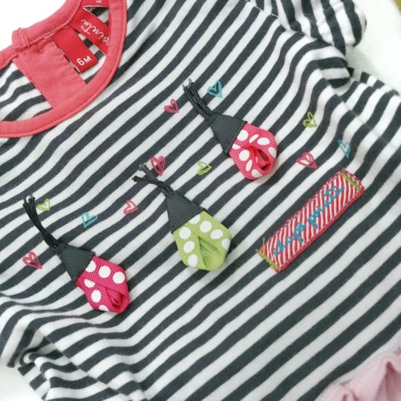Adorable Ruffled Striped Ladybug Dress 6 Months - Picture 10 of 12
